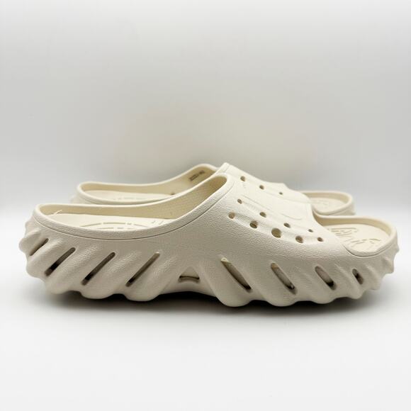 Crocs Unisex Stucco Echo Slide Shoes US Mens 12 Womens 14 White NWOB - Picture 5 of 14